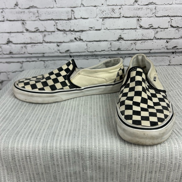 Vans Shoes - Vans | black & white checkered slip on women's shoes size 7.5